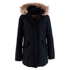 Woolrich Black Luxury Arctic Parka with Removable Racoon Fur Trim