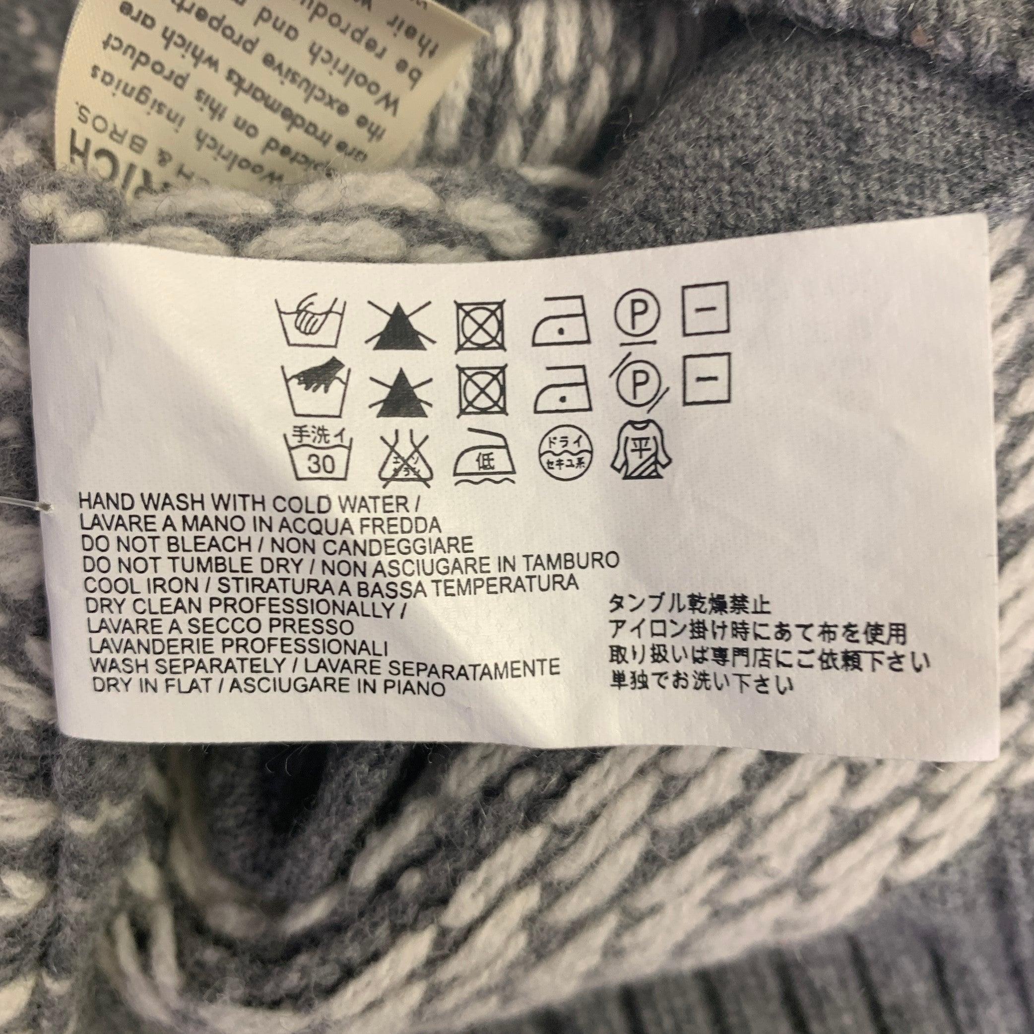 WOOLRICH Chaqueta chal de lana de cachemira nórdica talla S Gris Blanco en venta 4