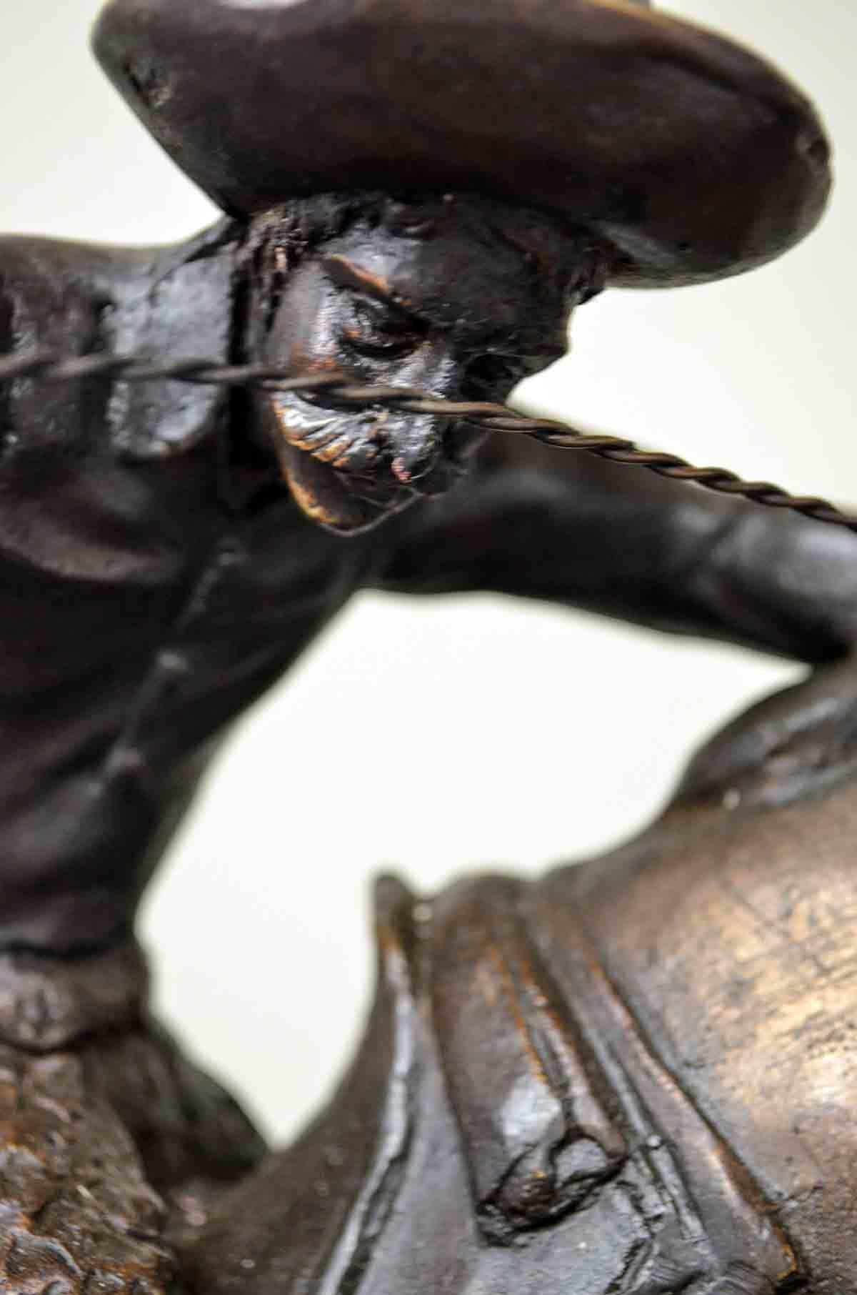 Wooly Chaps Bronze Sculpture on Marble Base, after Frederic Remington For Sale 2
