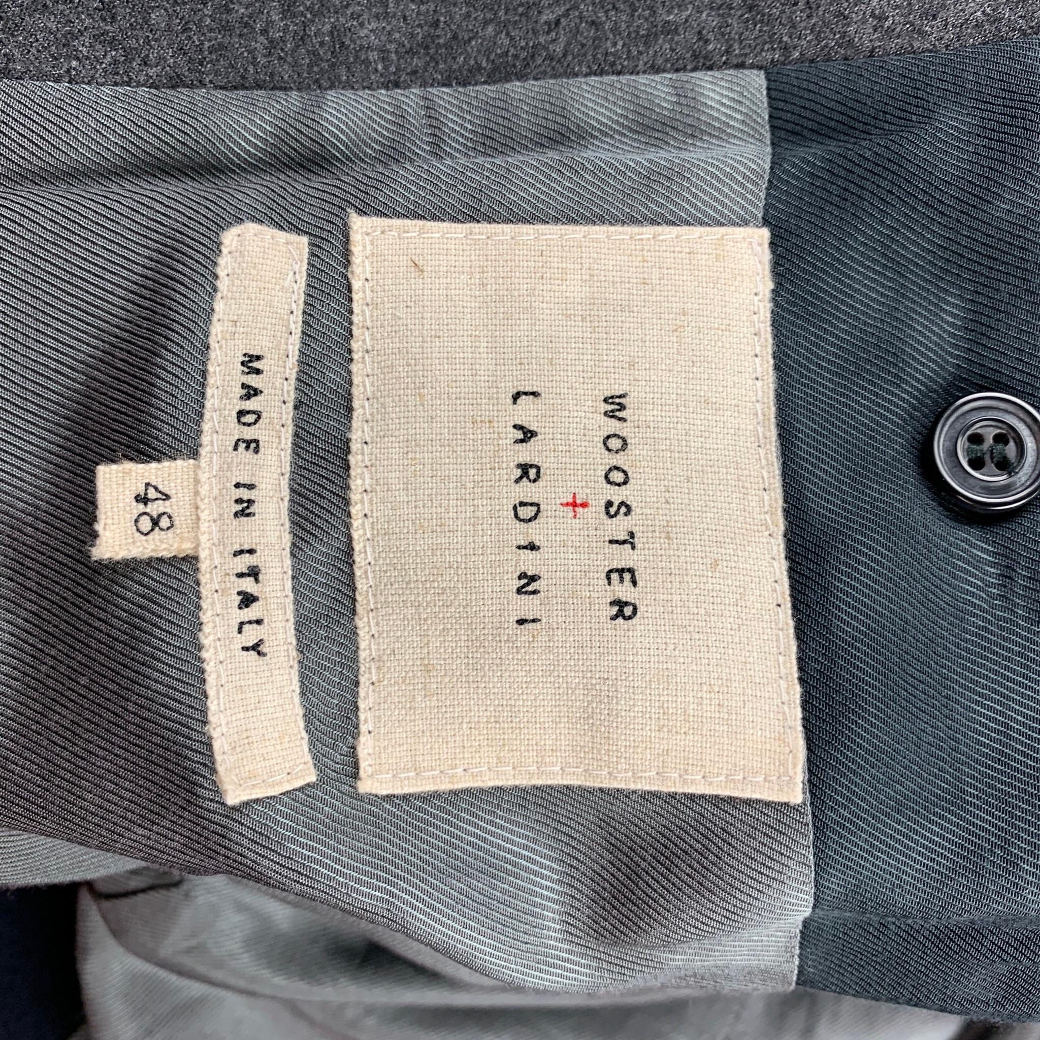 WOOSTER + LARDINI Size 38 Navy & Grey Color Block Wool Sport Coat 2
