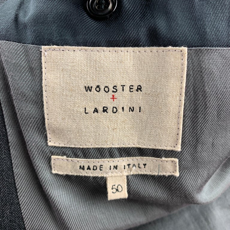 WOOSTER + LARDINI Size 40 Charcoal and Navy Mixed Fabrics Wool Sport ...