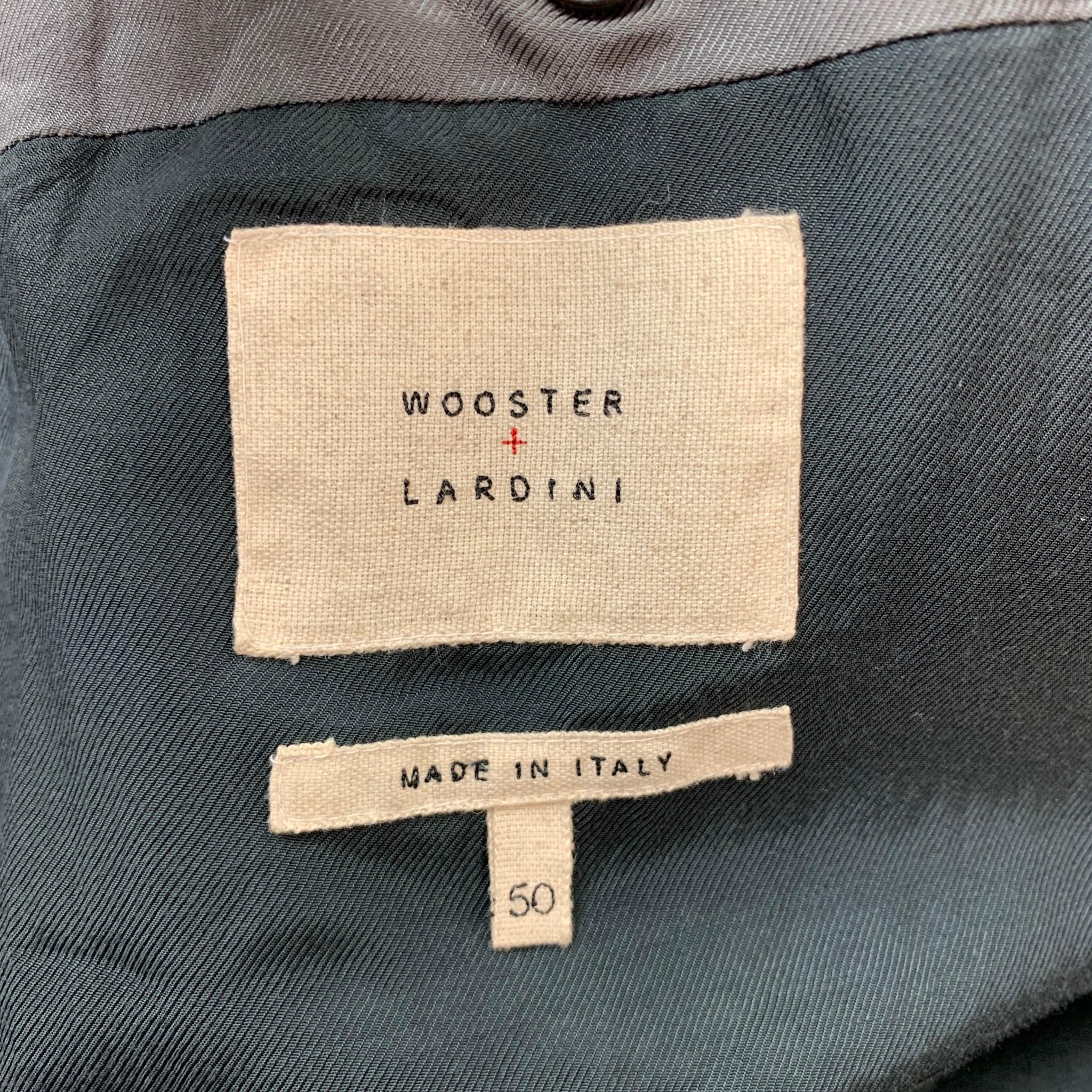 WOOSTER + LARDINI Size 40 Taupe Textured Wool Double Breasted Short Sleeve Coat In Excellent Condition In San Francisco, CA