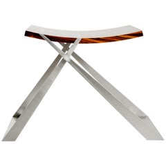 Wooster Stool in Rosewood and Silver Leaf by Dean and Dahl