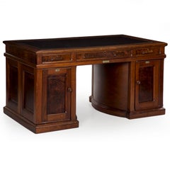 Wooton Desk Company Antique Rotary Writing Desk, Patent No. 8, 19th Century