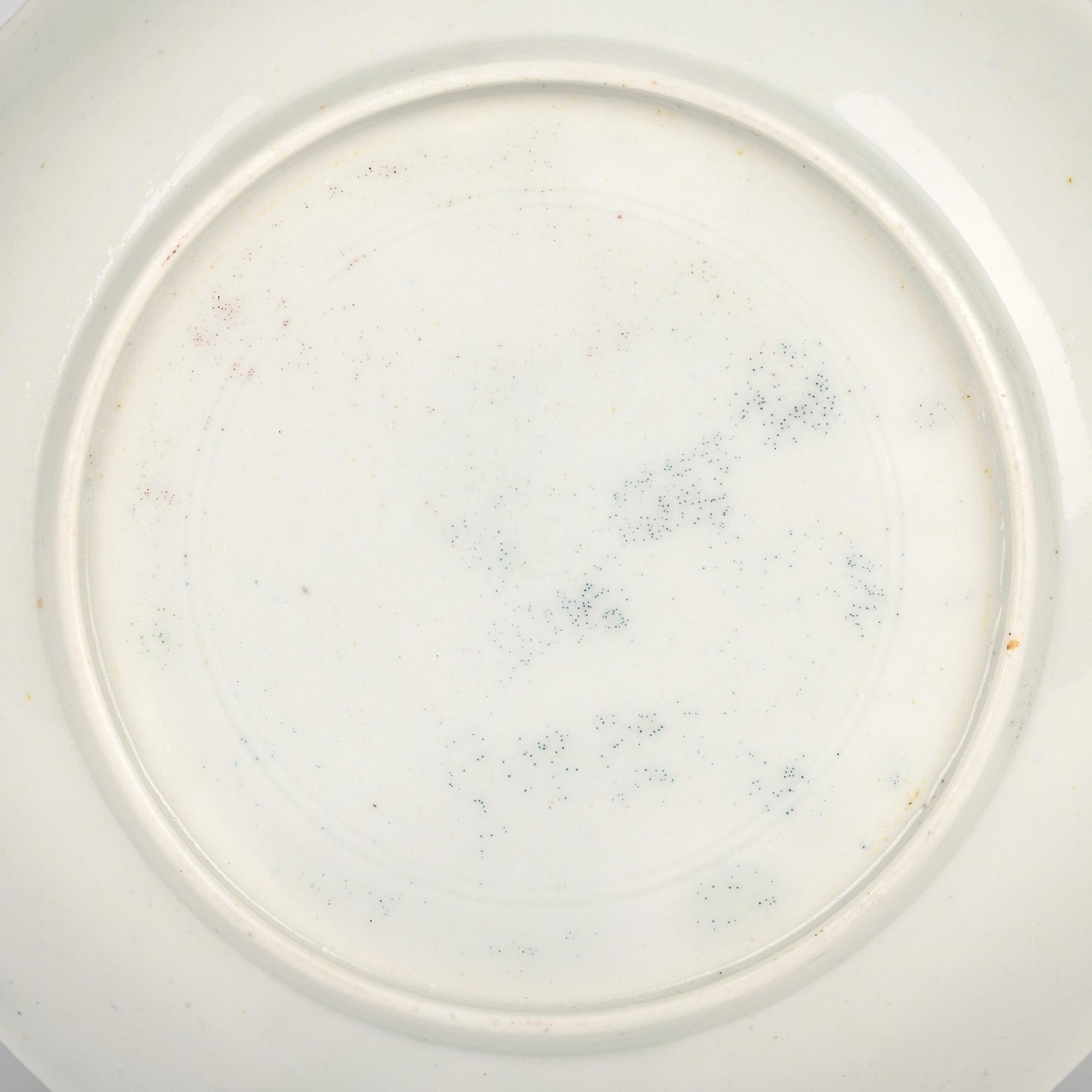 Worcester Antique Dry Blue Floral Pattern Teabowl and Saucer For Sale 11