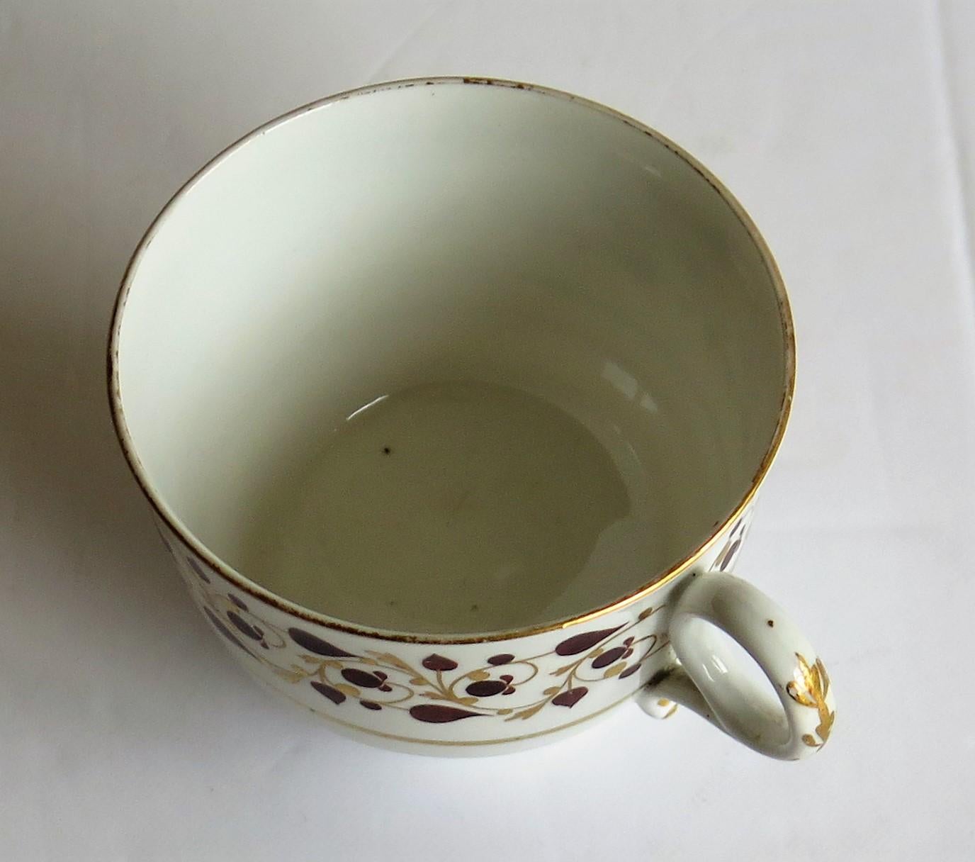 Tasse à thé en porcelaine de Worcester, Flight & Barr Worcester, peinte à la main, vers 1810 6