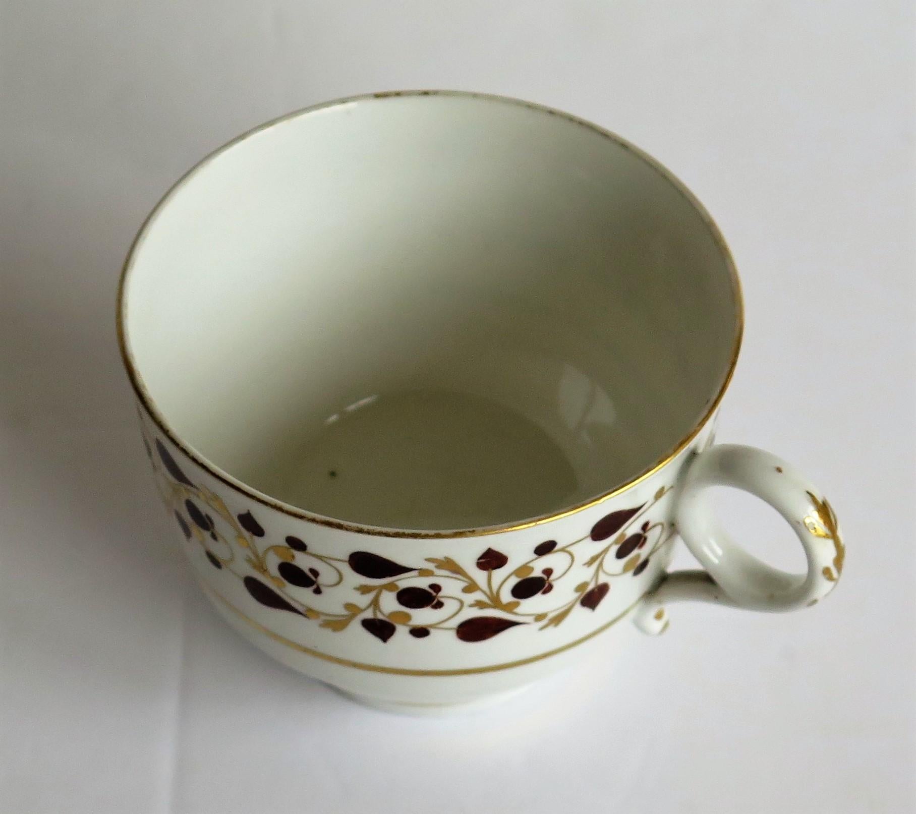Porcelaine Tasse à thé en porcelaine de Worcester, Flight & Barr Worcester, peinte à la main, vers 1810