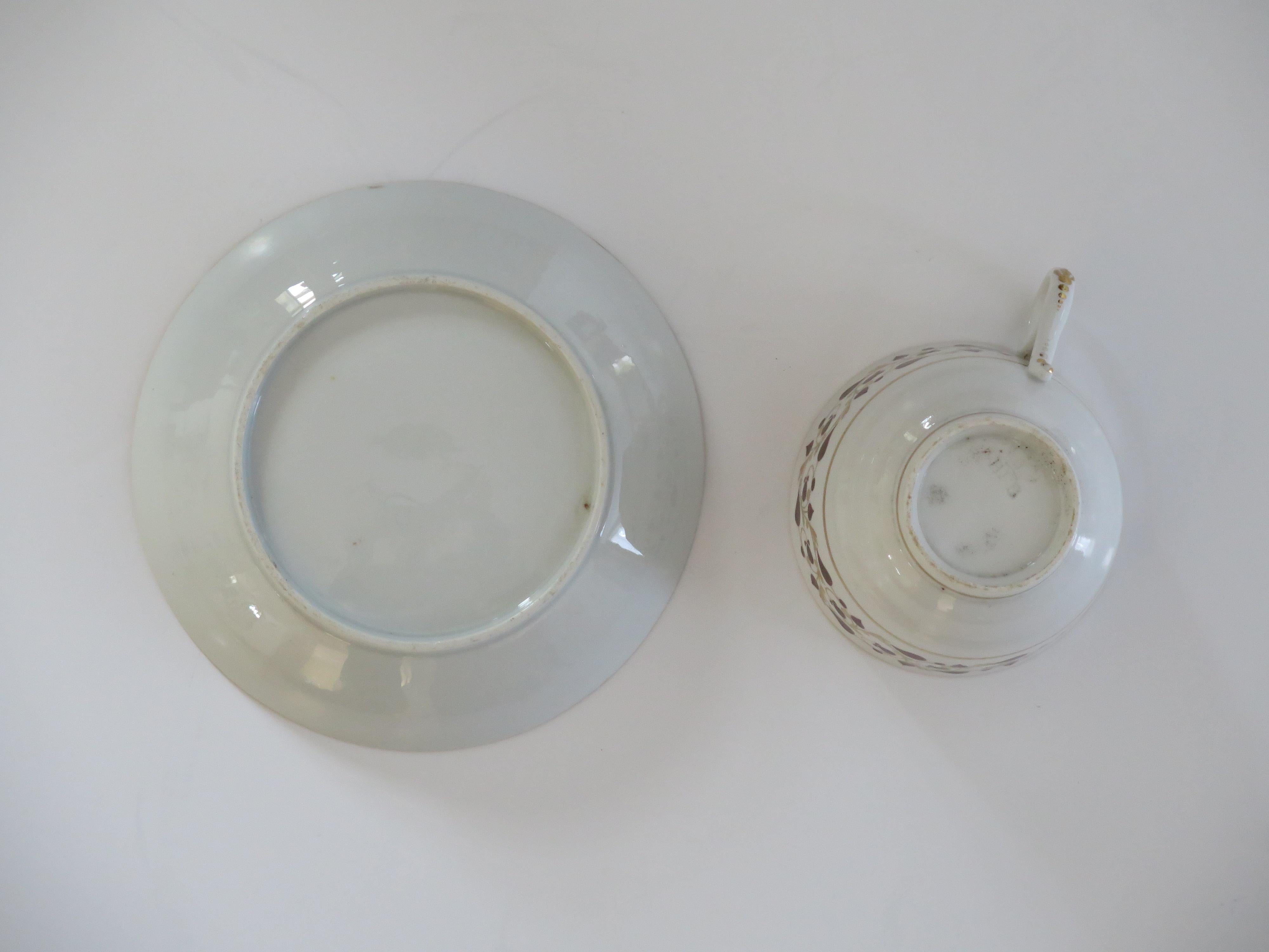 Porcelaine Duo de tasses à thé et soucoupes en porcelaine Worcester Flight & Barr, vers 1810 en vente
