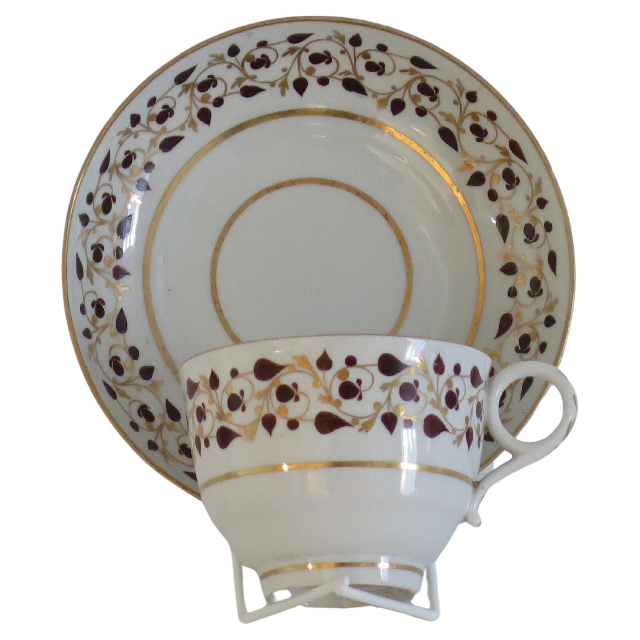 Worcester Barr Flight & Barr Period Porcelain Tea Cup & Saucer Duo, circa 1810