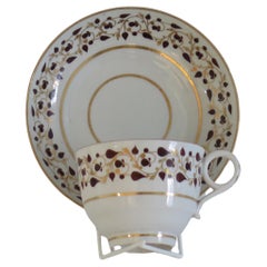 Antique Worcester Barr Flight & Barr Period Porcelain Tea Cup & Saucer Duo, circa 1810
