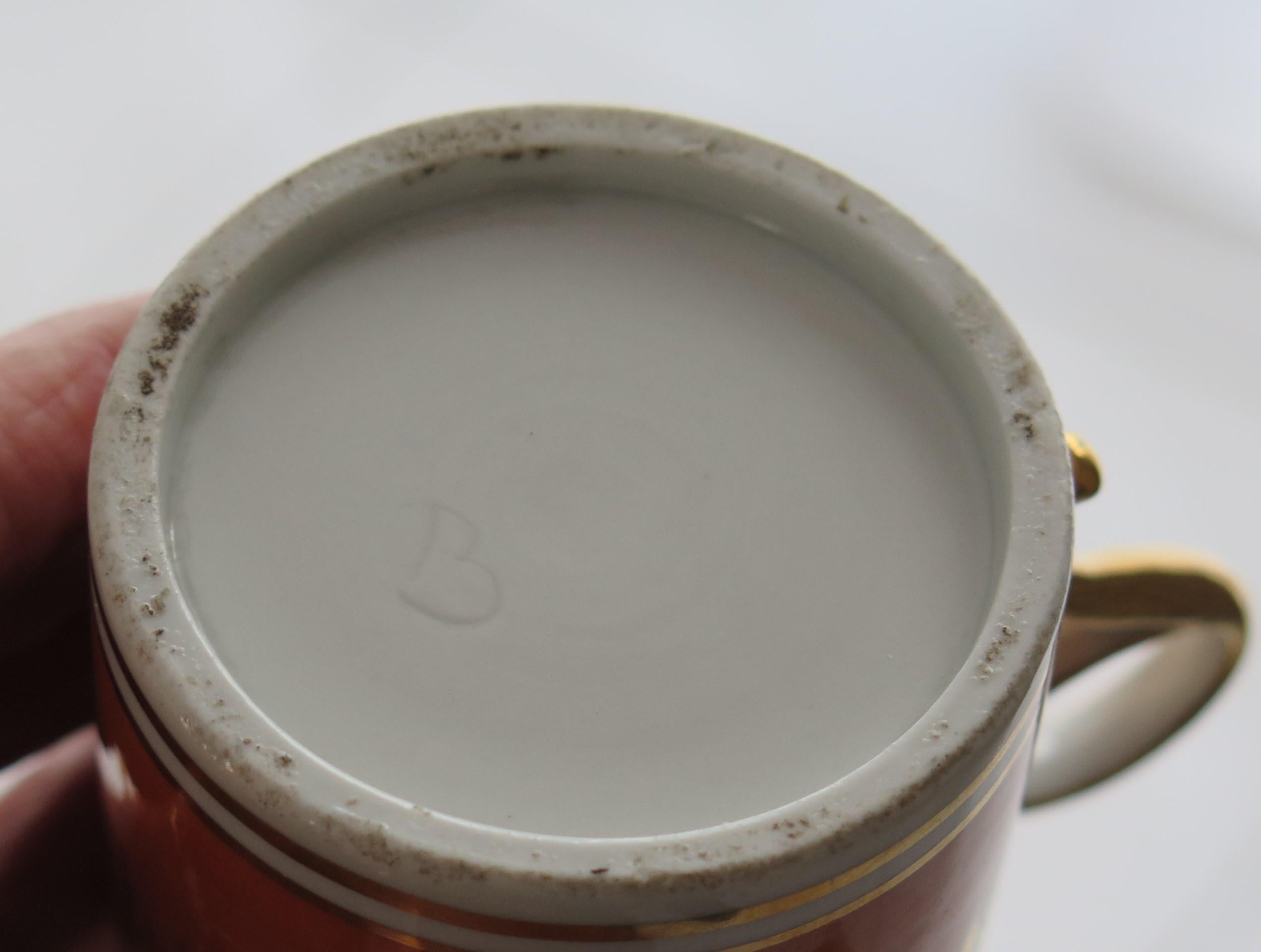 Worcester Barr Period Coffee Can Porcelain Hand Painted, circa 1800 en vente 8