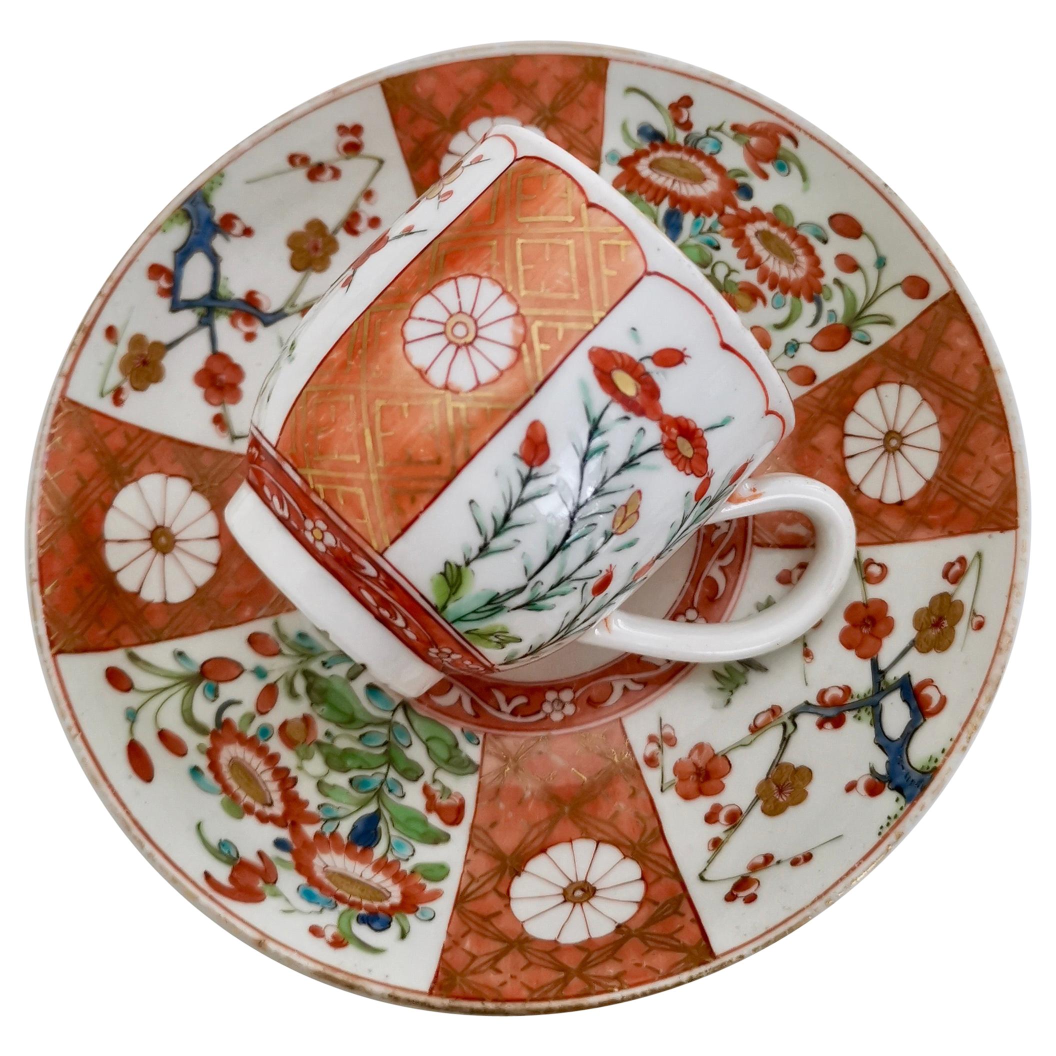 Worcester Coffee Cup, James Giles Old Scarlet Japan, George III, circa 1770