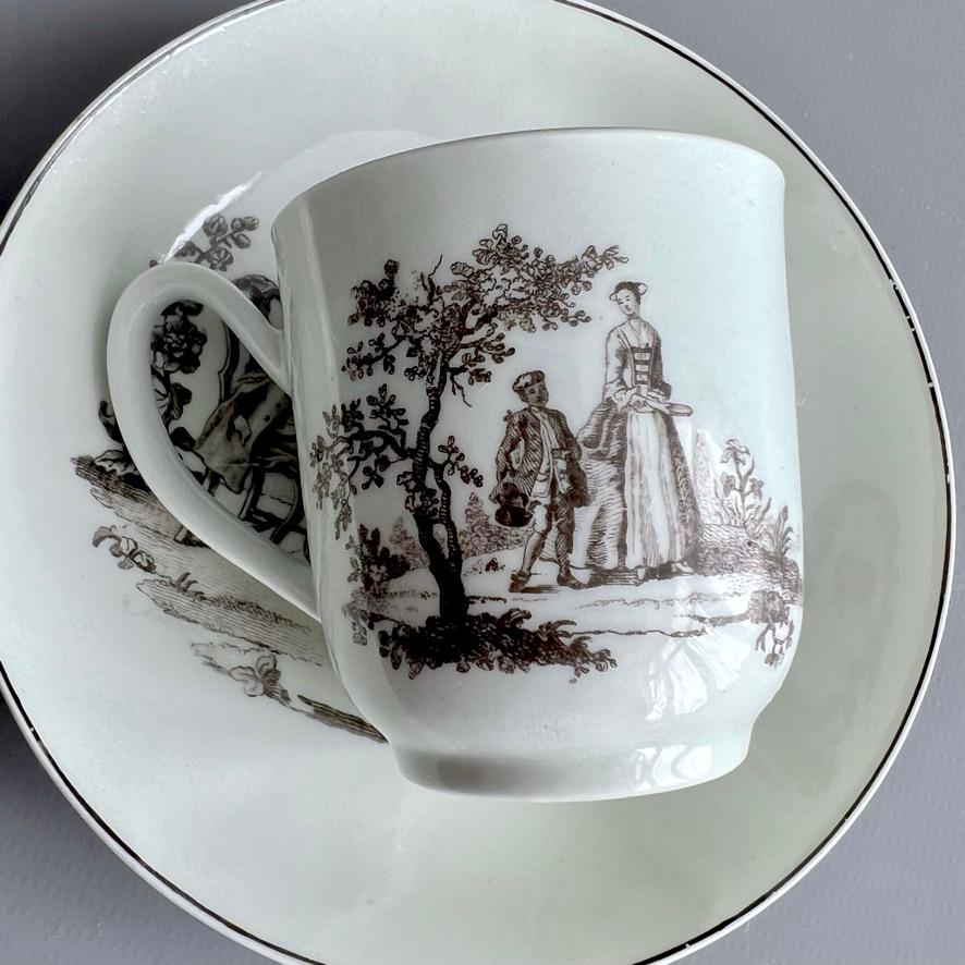 Worcester Coffee Cup, Monochrome Black Print 