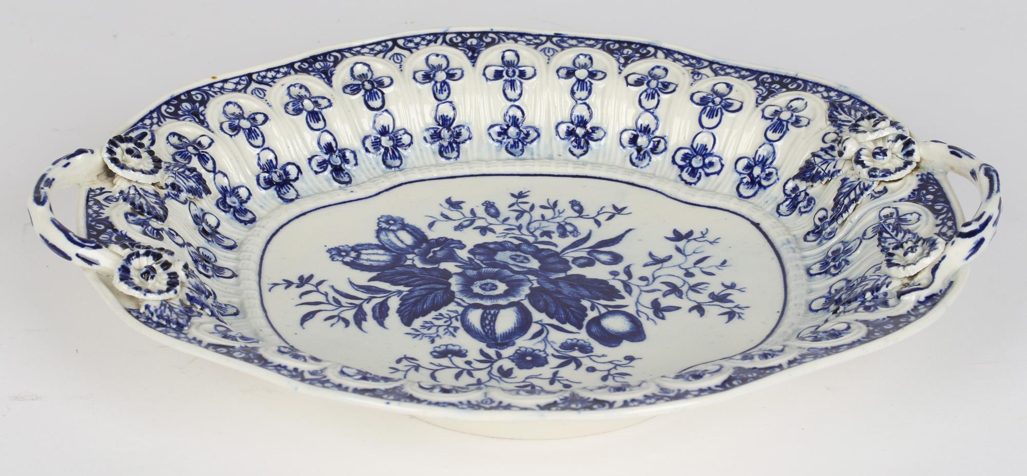 Worcester Dr Wall Period Blue And White Basket Stand, Circa 1770 For Sale 5