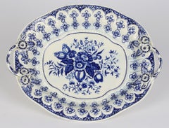 Worcester Dr Wall Period Blue And White Basket Stand, Circa 1770