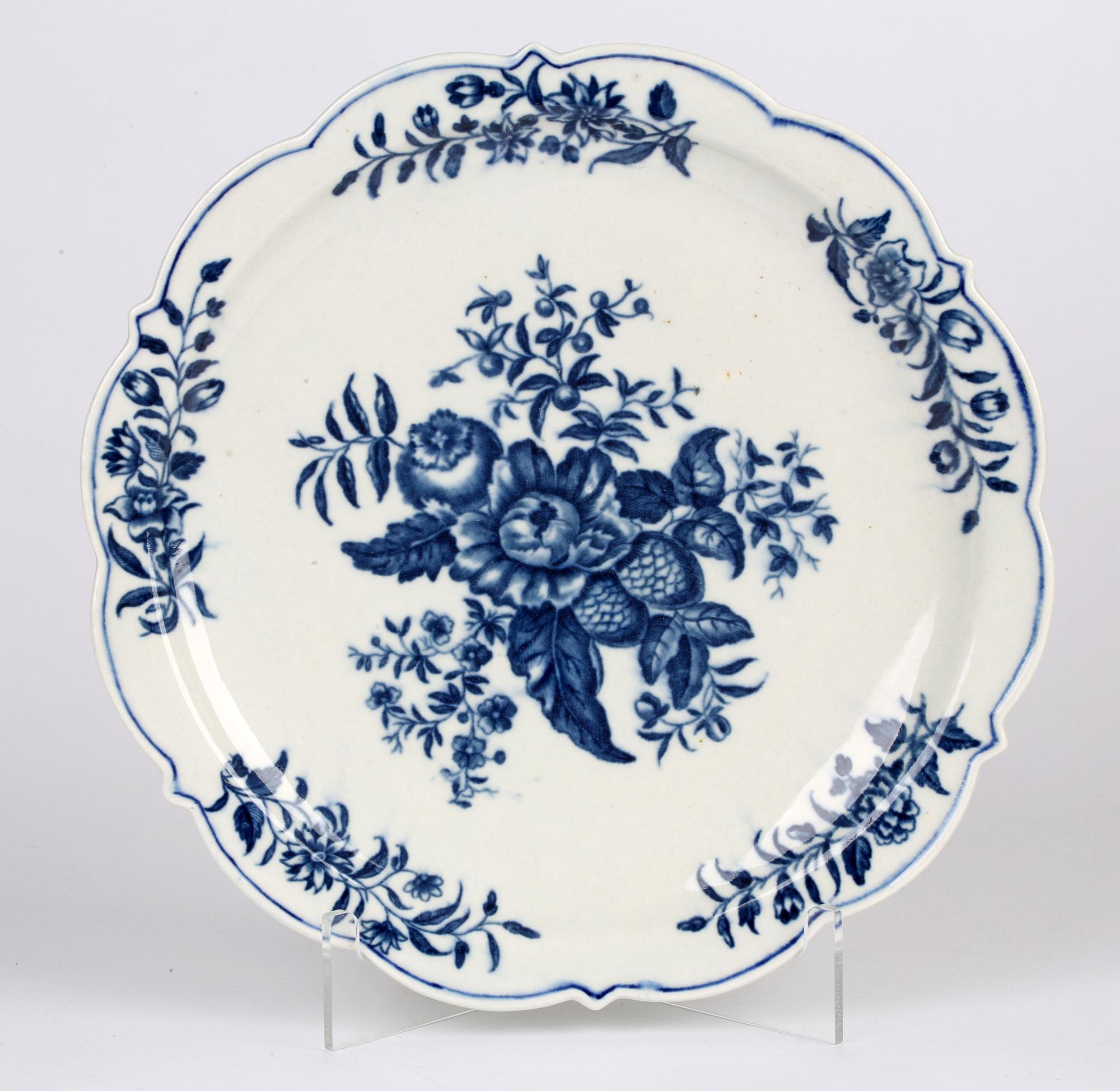 Worcester Early Dr Wall Period Pine Cone Porcelain Plate, circa 1760 4