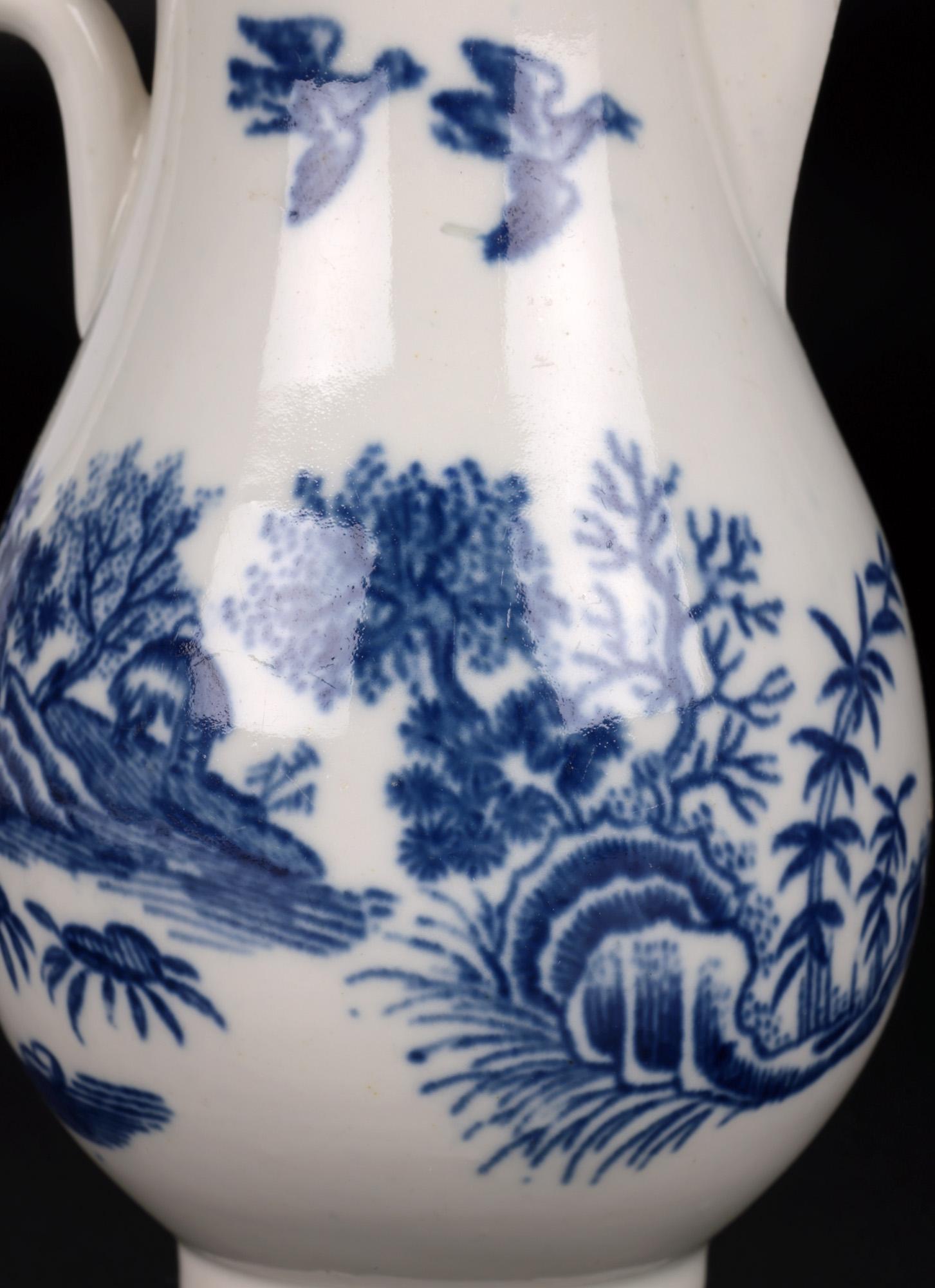 English Worcester Early Porcelain Fence Pattern Sparrow Beak Jug For Sale