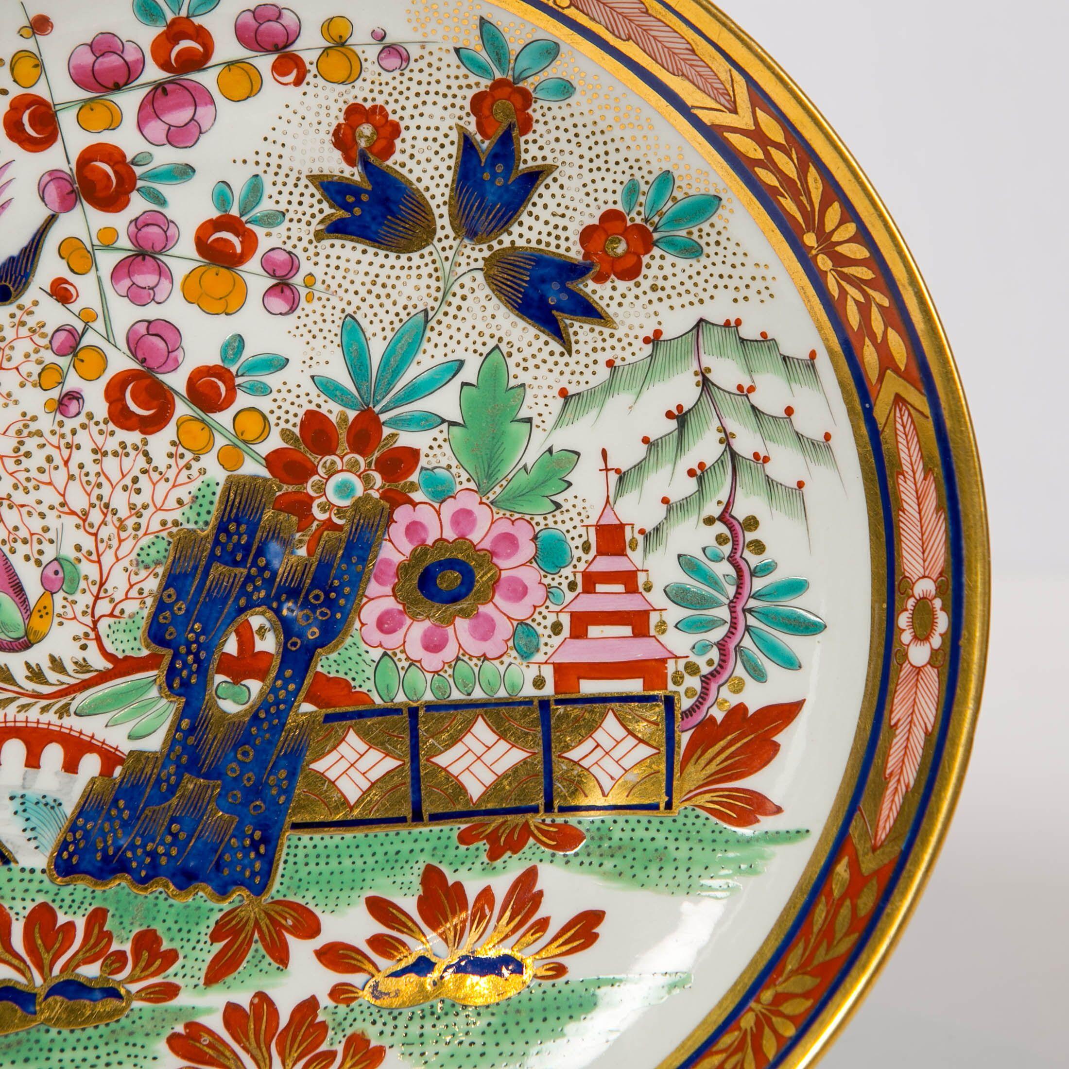 Chinoiserie Worcester Fence Pattern Dish Made in England Between 1792-1803