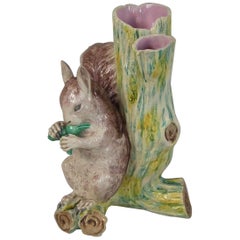 Worcester Majolica Squirrel Figural Vase