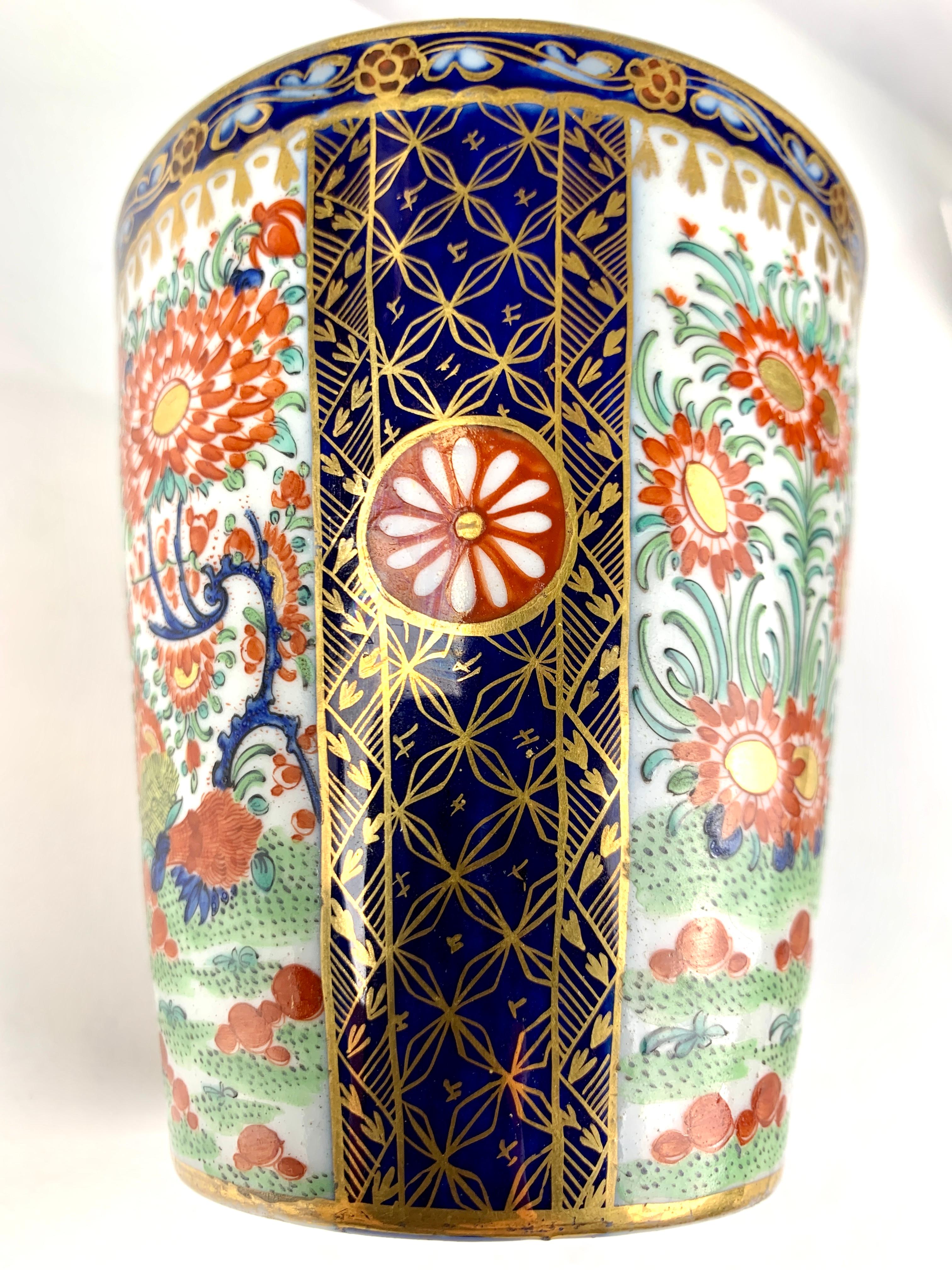 Worcester Porcelain Rich Queens Pattern Beaker Hand Painted England, Circa 1815 1