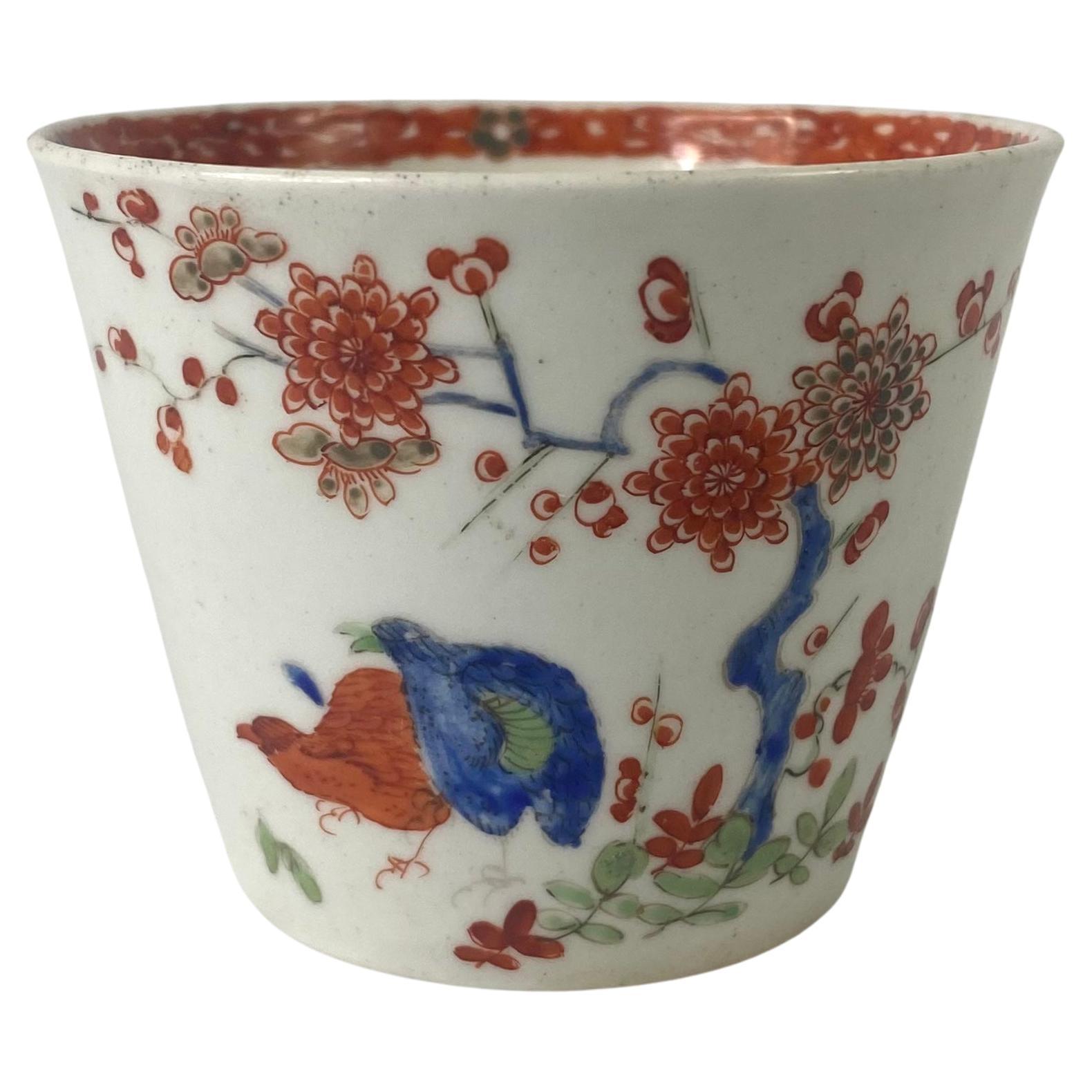 Worcester Porcelain Beaker, Kakiemon ‘Two Quail’ Pattern, C. 1770