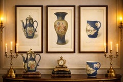 Worcester Porcelain Blue-Ground Designs, Vase, Coffee Pot & Mug, 1910