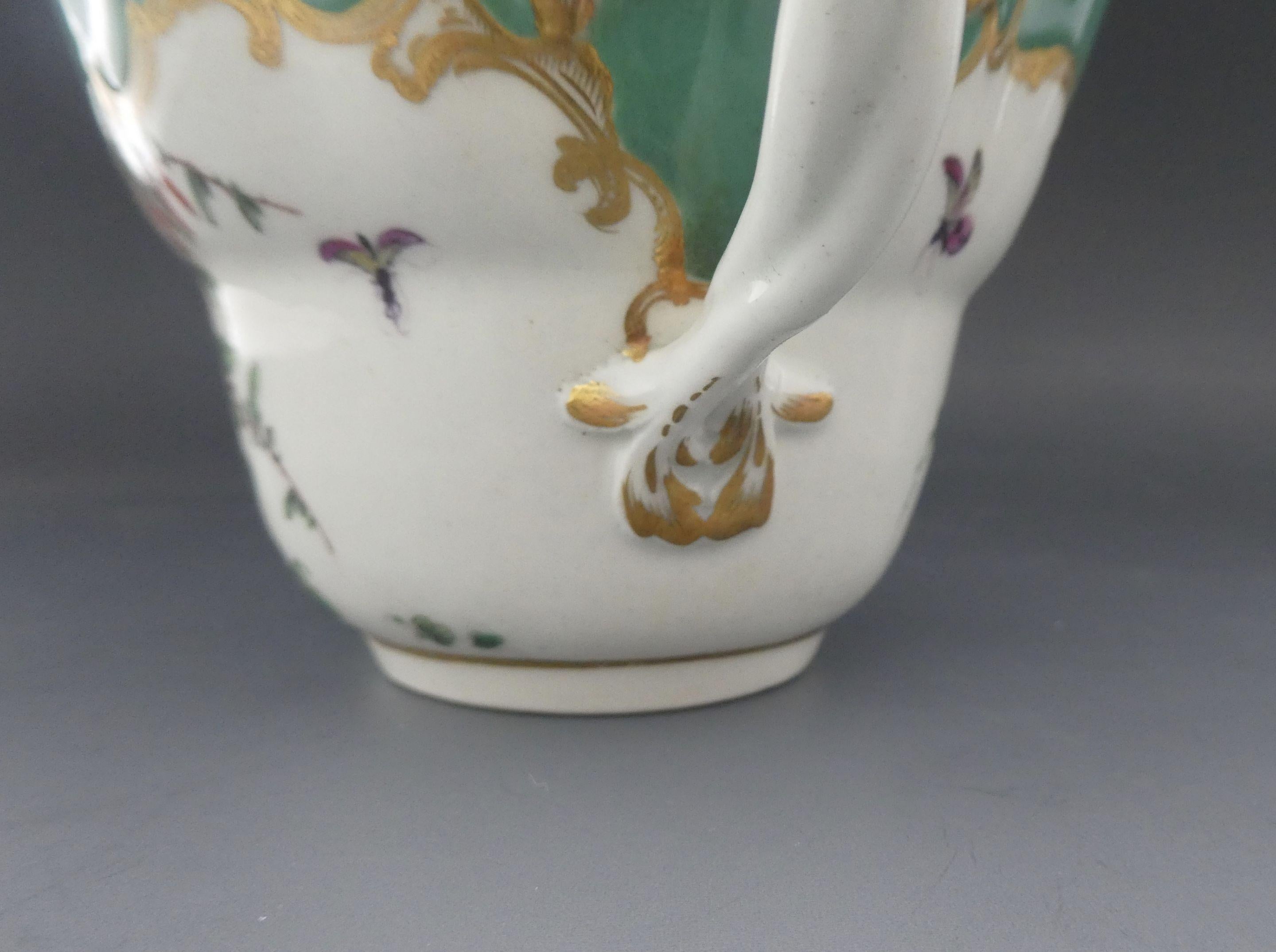 Worcester Porcelain Chocolate Cup and Saucer, ‘Spotted Fruit’ Painter 5