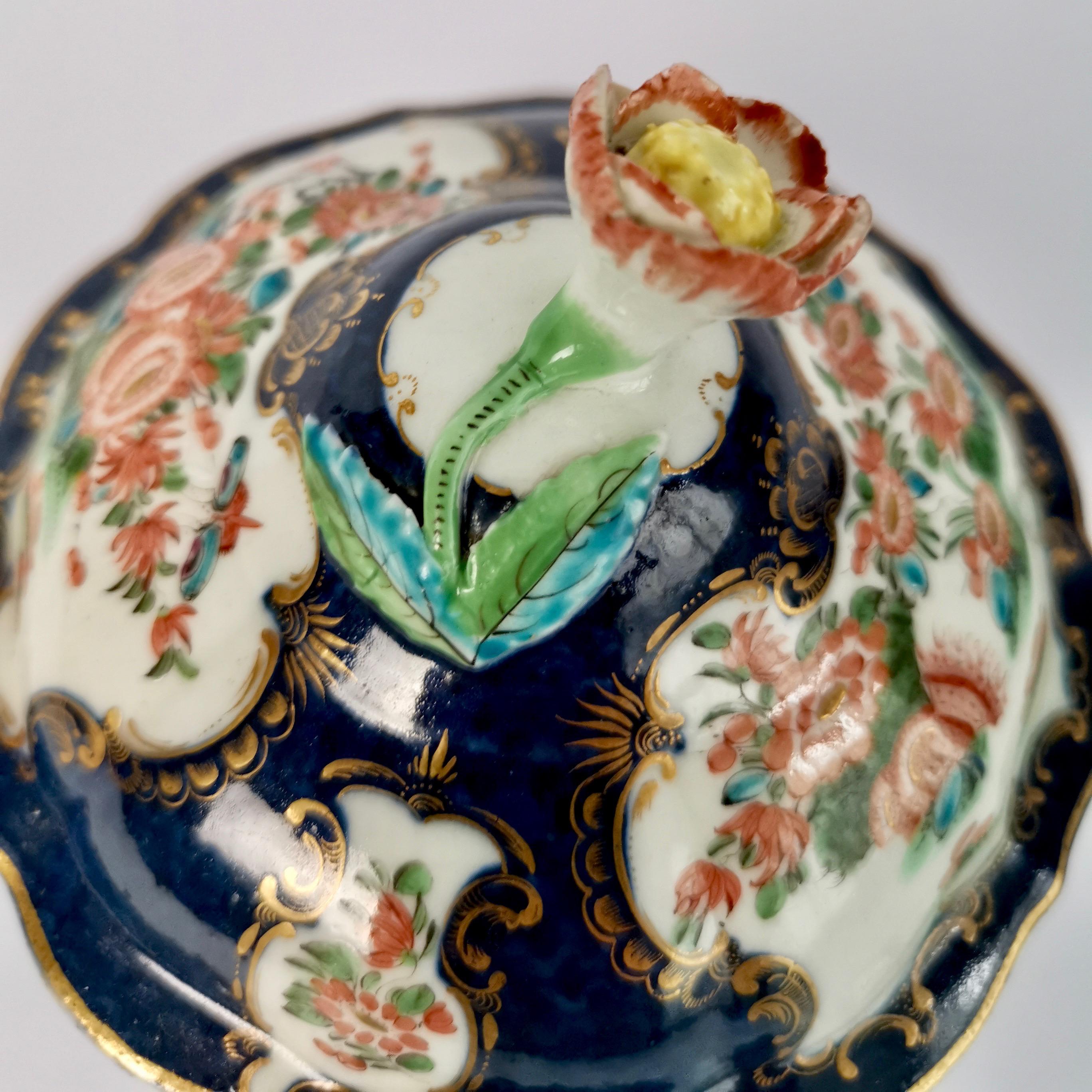 Worcester Porcelain Chocolate Cup, Blue Scale Japanese Kakiemon, ca 1775 1