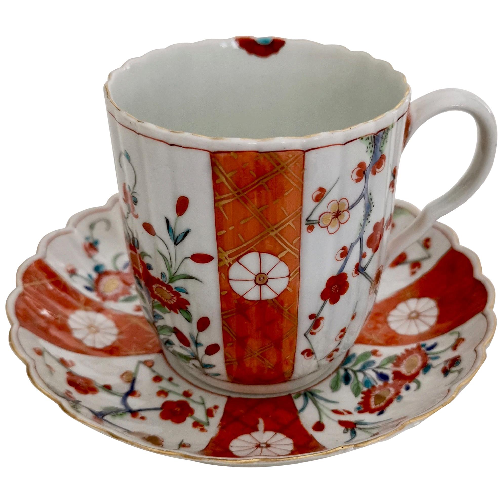 Worcester Porcelain Coffee Cup, Giles Old Scarlet Japan, 18th Century circa 1770