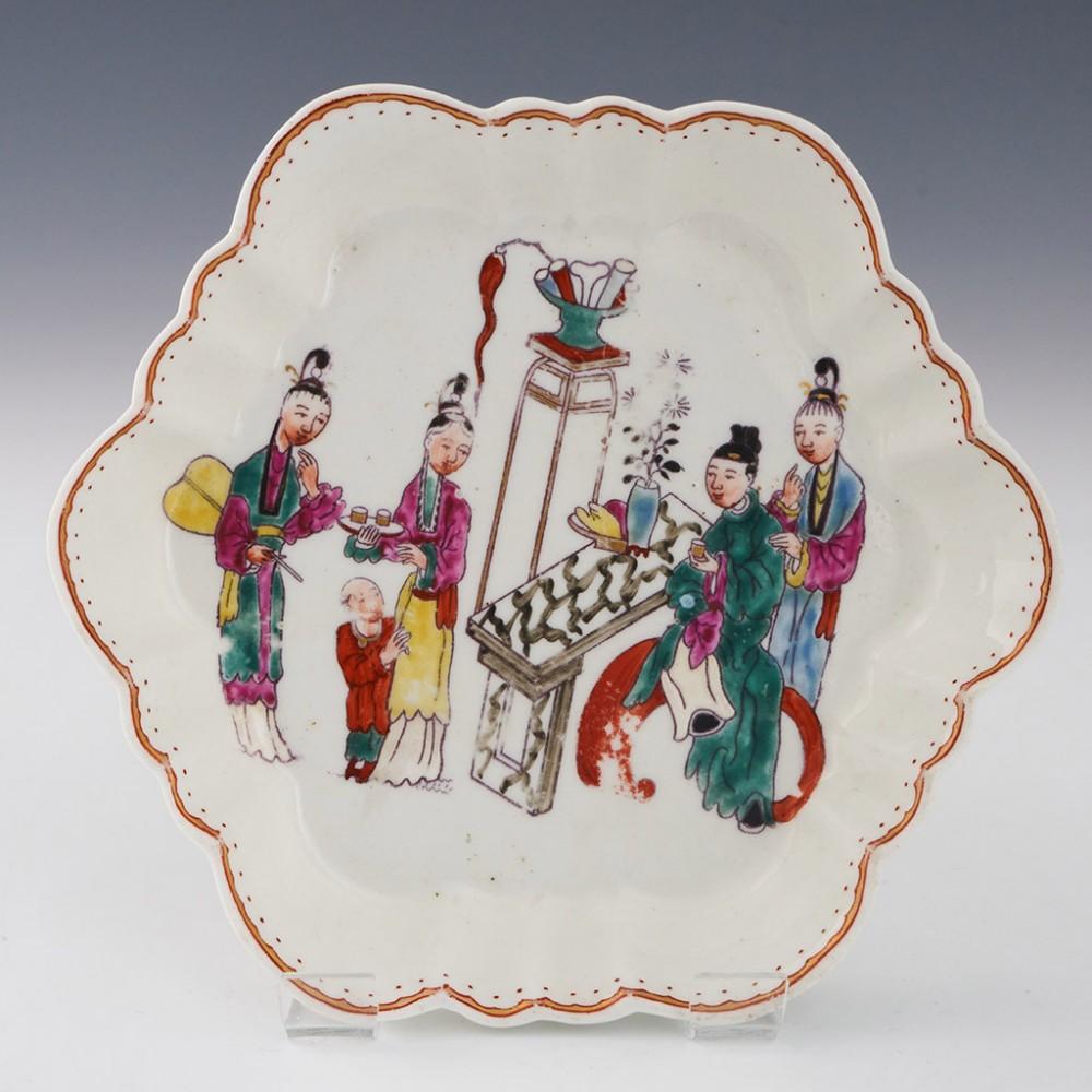 Worcester Porcelain First Period Chinese Family Pattern Teapot and Stand, c1770 7
