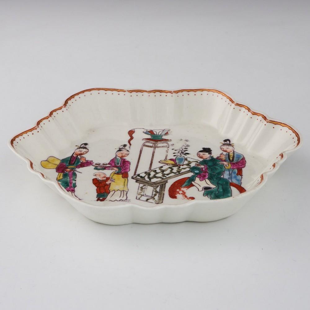 Worcester Porcelain First Period Chinese Family Pattern Teapot and Stand, c1770 10