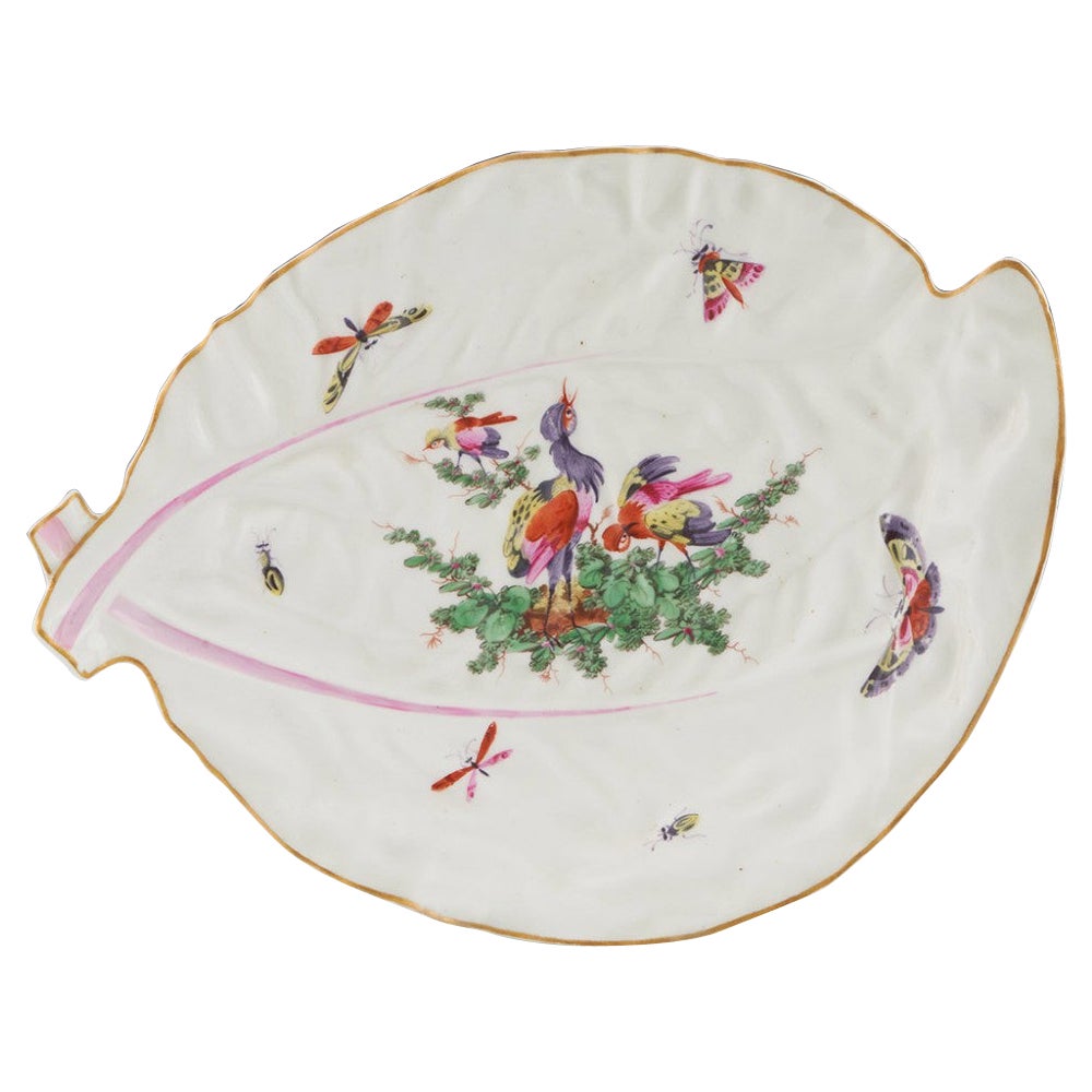 Plat à feuilles de Worcester, première période c1768