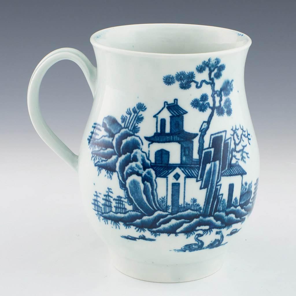 George III Tasse à cidre en porcelaine Worcester Plantation Pattern en vente