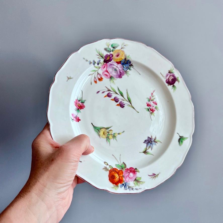 This is a beautiful large plate made by Worcester in about 1770 in their First or the 