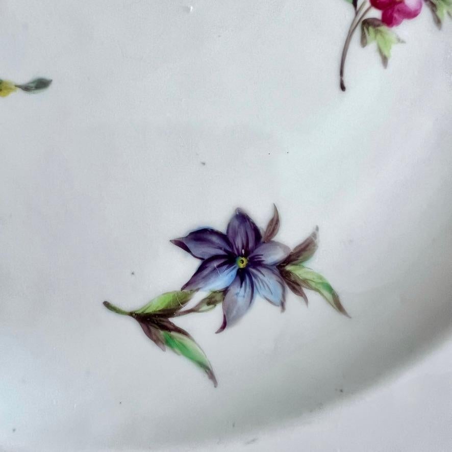 Worcester Porcelain Plate, Flower Sprays by James Giles, ca 1770 For Sale 2
