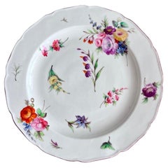 Worcester Porcelain Plate, Flower Sprays by James Giles, ca 1770