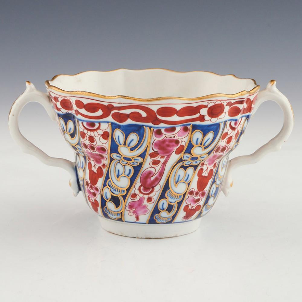 18th Century and Earlier Worcester Porcelain Queen Charlotte Pattern Chocolate Cup and Saucer, c1770 For Sale