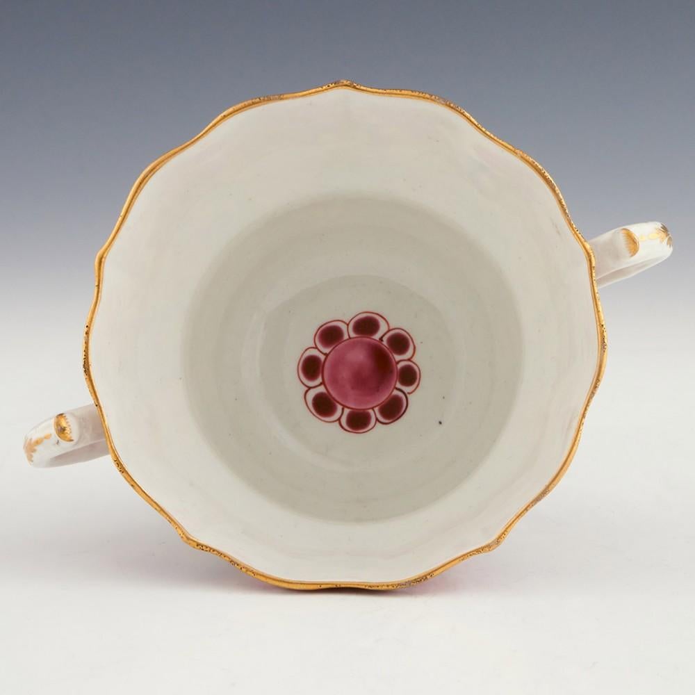 Worcester Porcelain Queen Charlotte Pattern Chocolate Cup and Saucer, c1770 For Sale 3