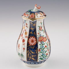 Worcester Porcelain Queens Pattern Lidded Sparrow Beak Jug c1775