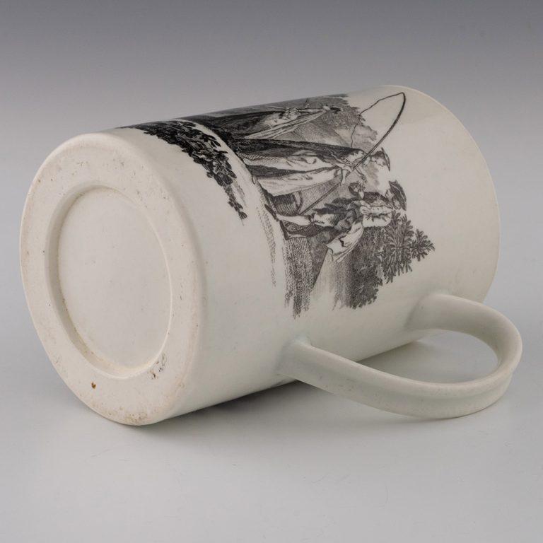 Worcester-Porzellan Robert Hancock Mug Whitton Anglers um 1765 im Angebot 1