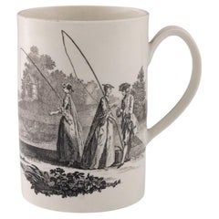 Taza de porcelana de Worcester Robert Hancock Pescadores de Whitton c1765