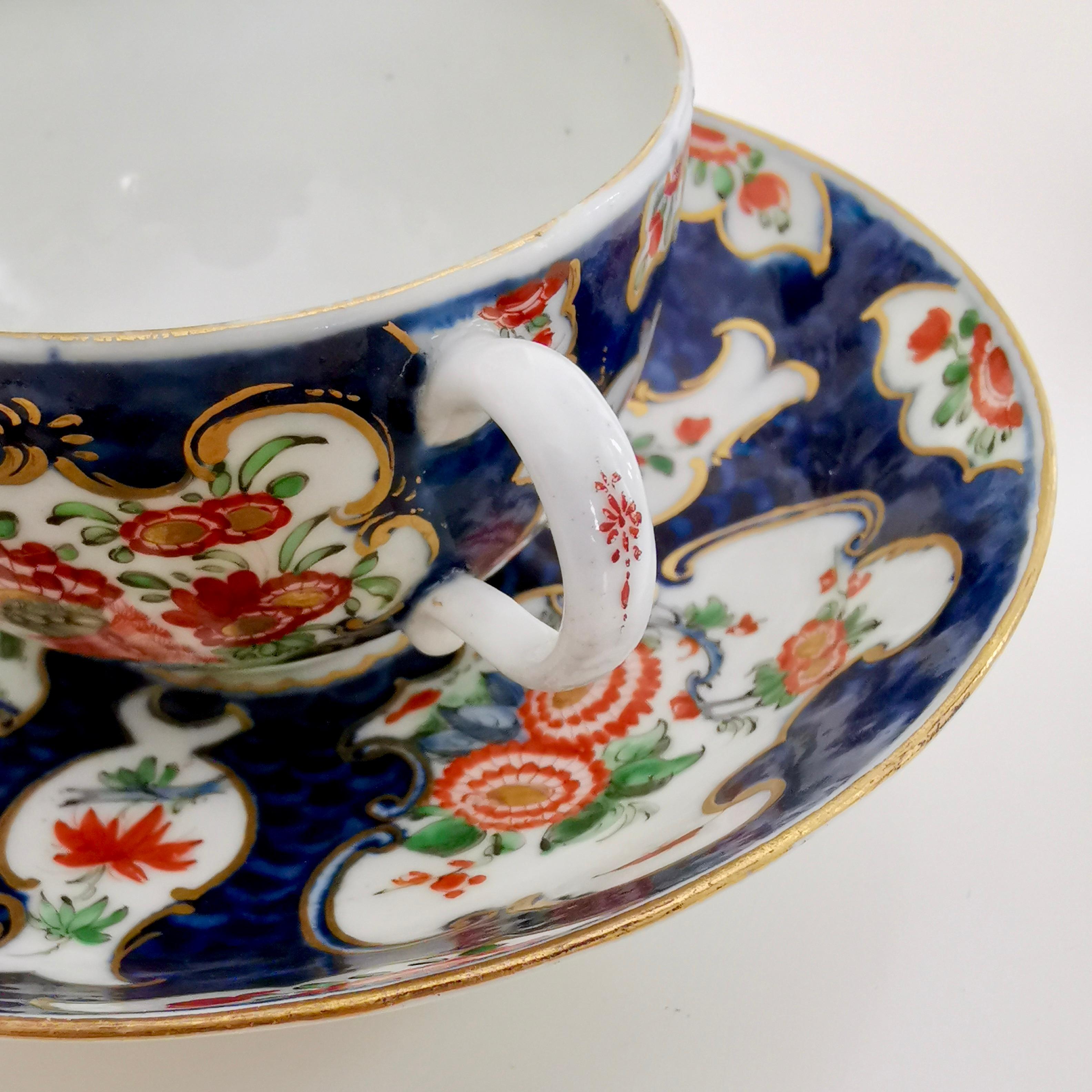 Worcester Porcelain Teacup, Blue Scale Japanese Kakiemon, 1st Period circa 1765 5