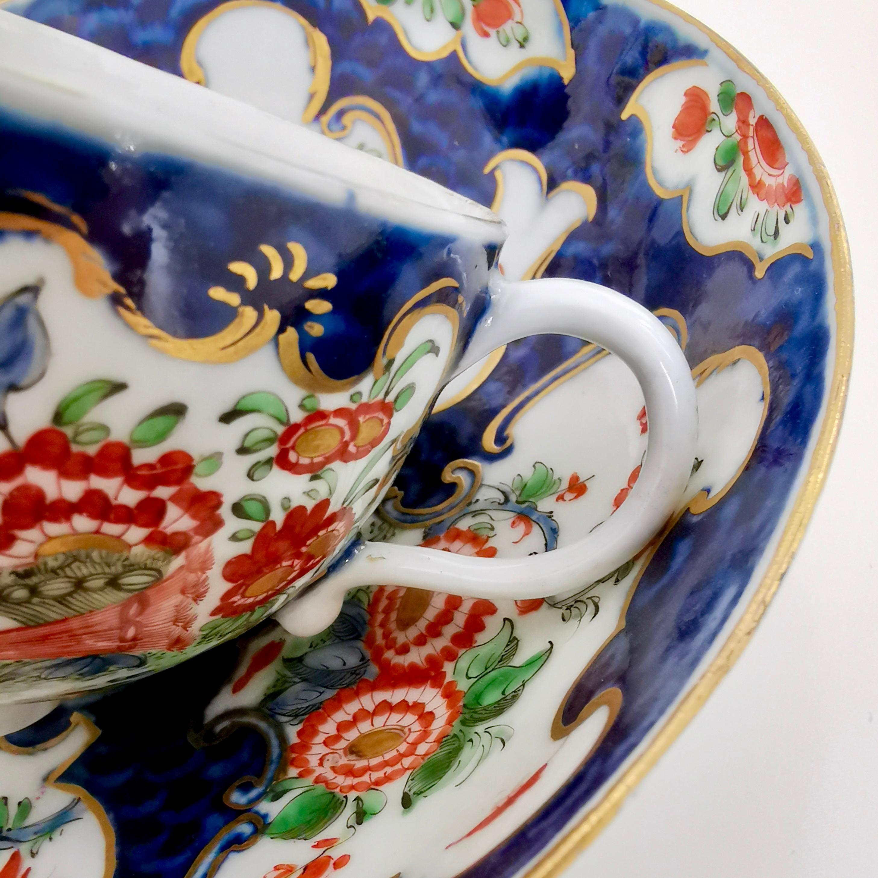 Worcester Porcelain Teacup, Blue Scale Japanese Kakiemon, 1st Period circa 1765 6