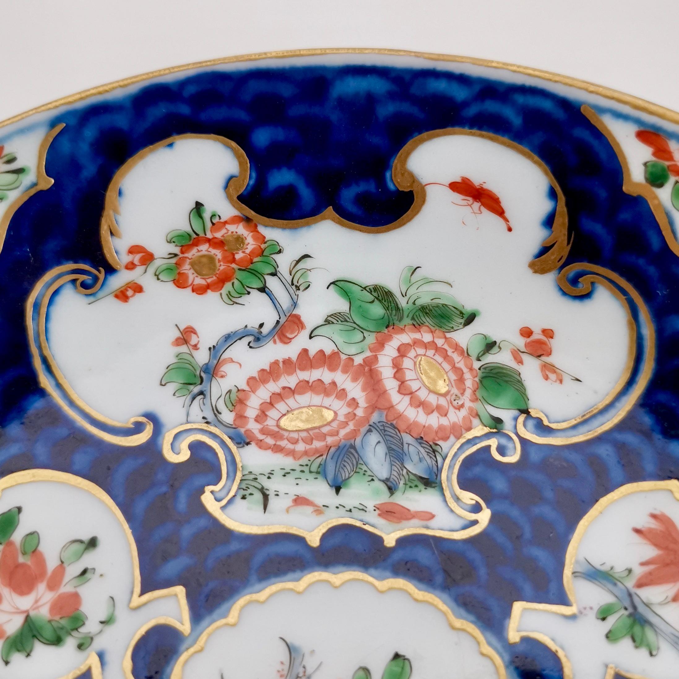 Worcester Porcelain Teacup, Blue Scale Japanese Kakiemon, 1st Period circa 1765 1