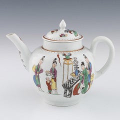 Worcester Porcelain Teapot Chinese Figural Decoration c1770