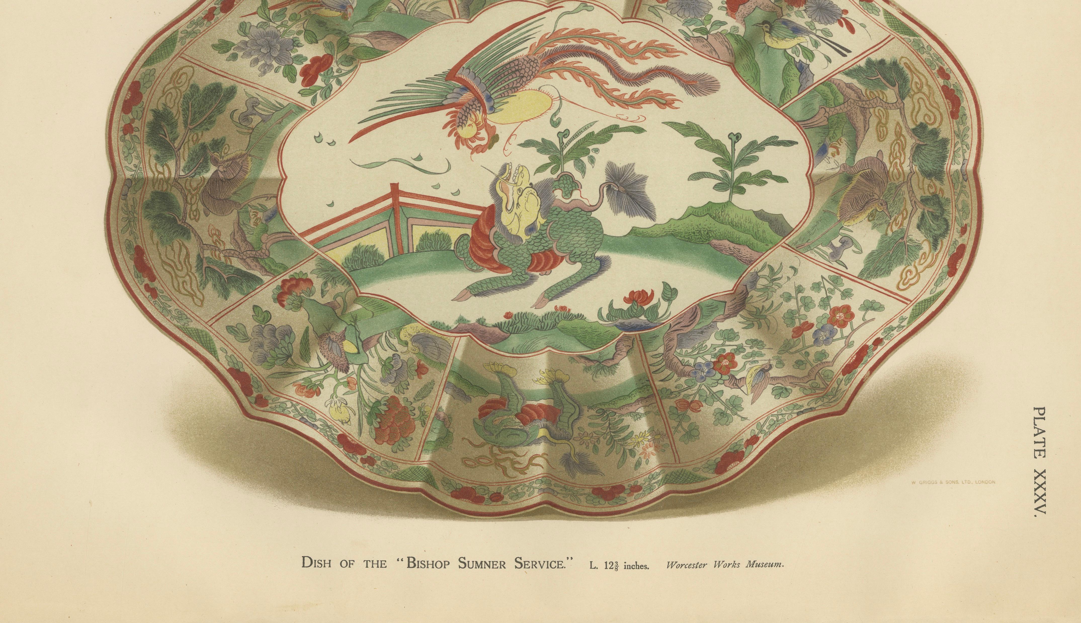 Worcester Porcelain Vase Design by Donaldson, Deep Blue Ground, 1910