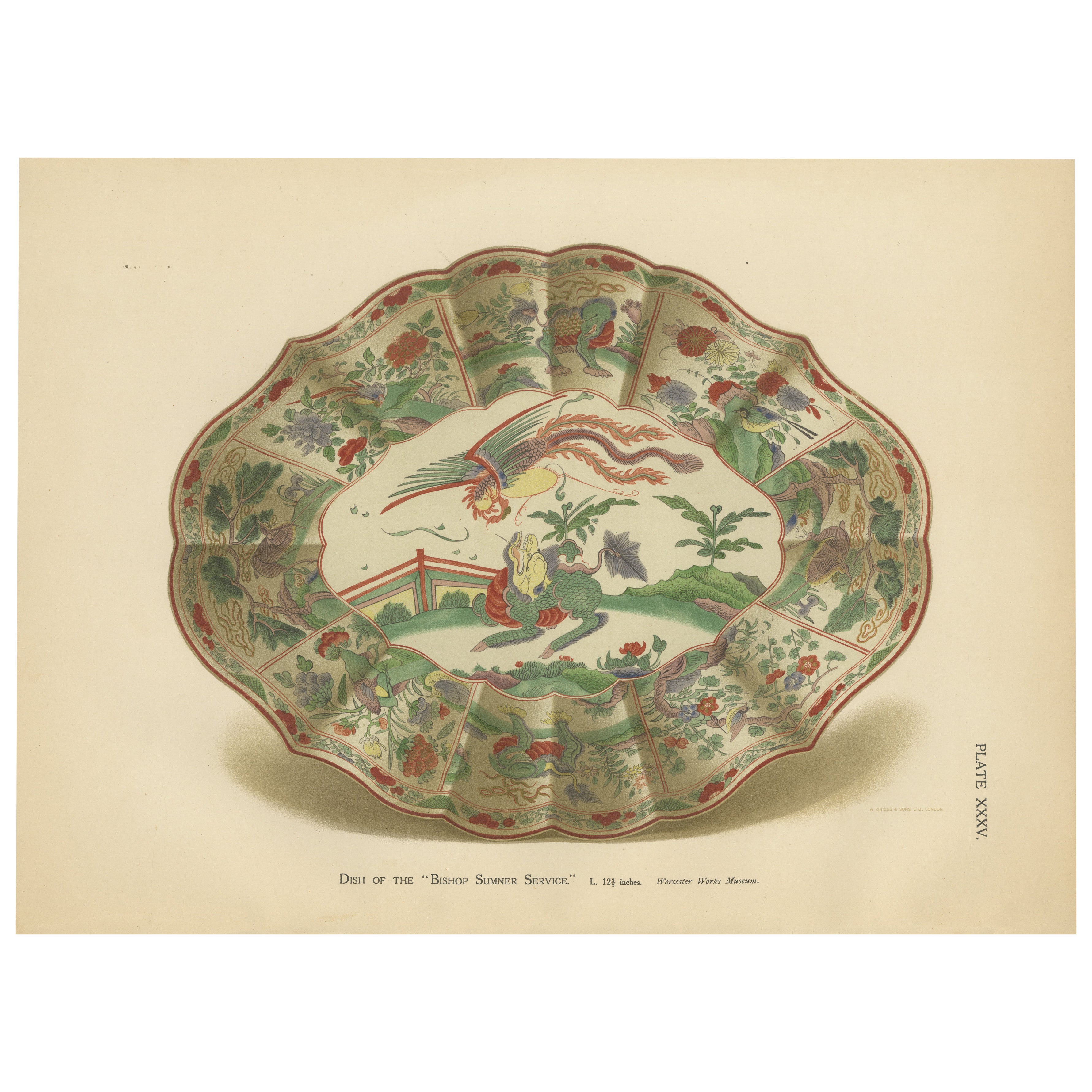 Worcester Porcelain Vase Design by Donaldson, Deep Blue Ground, 1910 For Sale