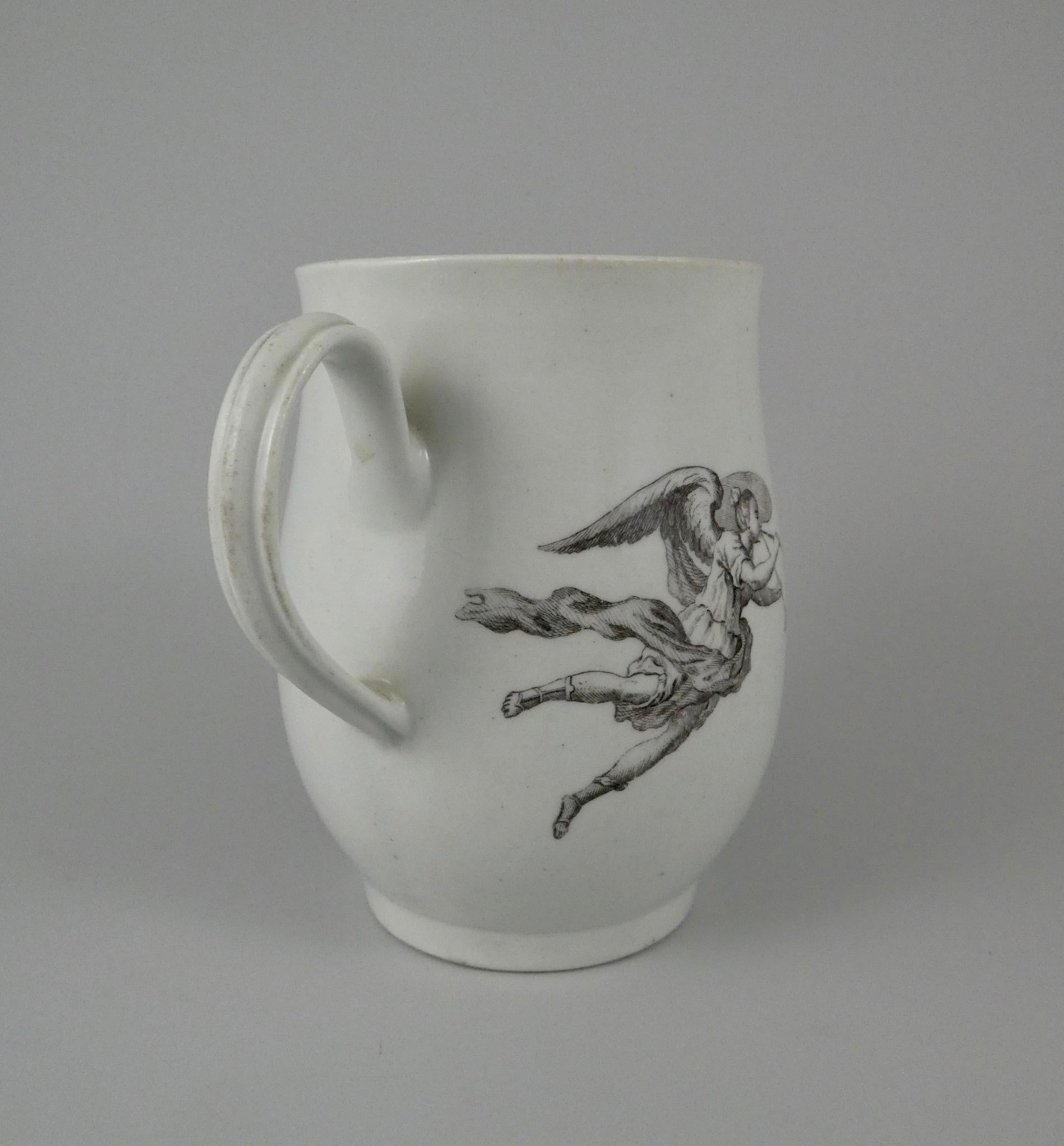 Worcester Printed King of Prussia Mug, Dated 1757 In Excellent Condition In Gargrave, North Yorkshire