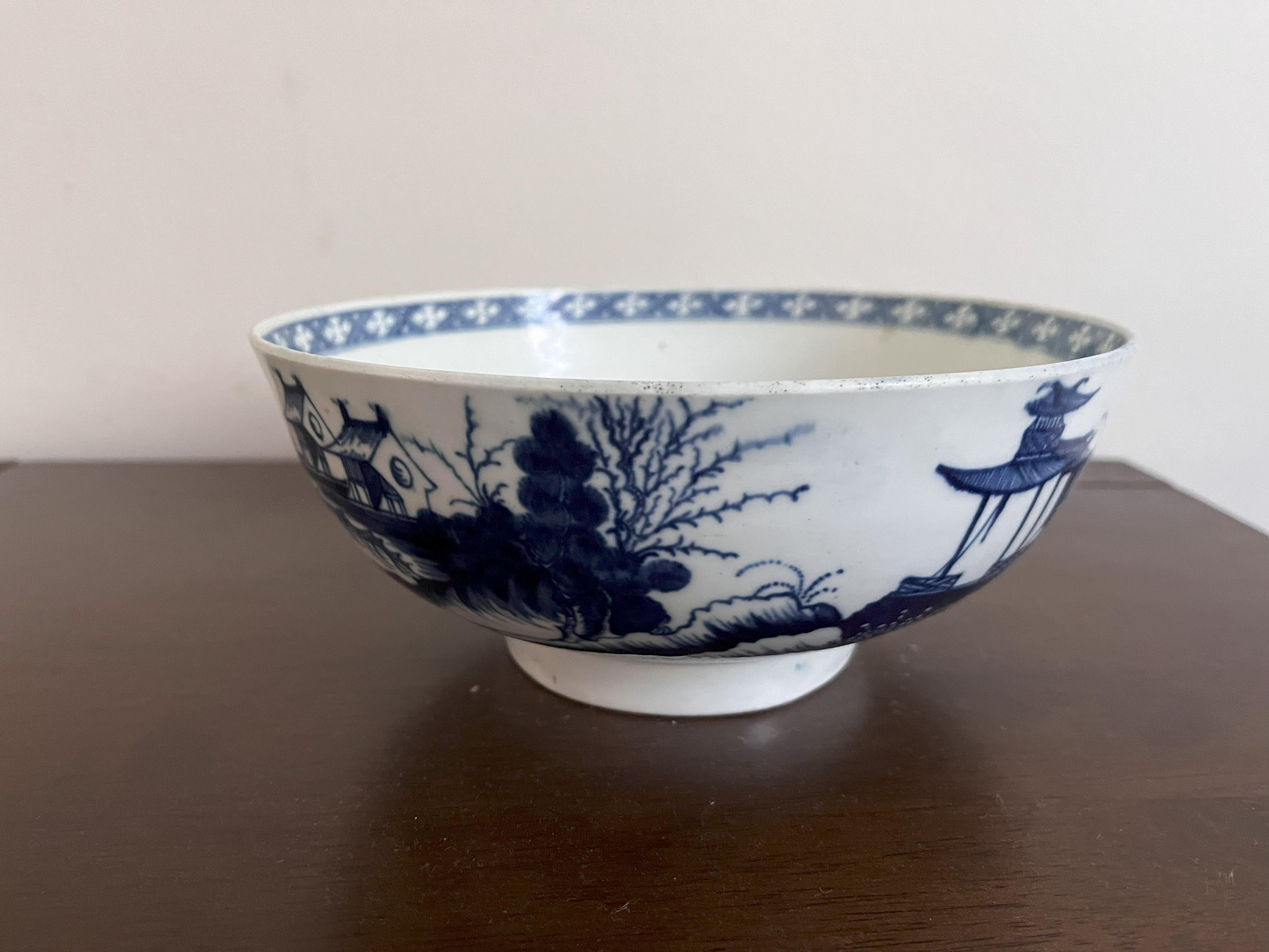 Worcester punch bowl, 'Precipice' pattern, 1765 For Sale 2