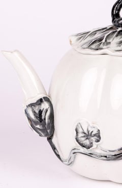 Worcester Seltene Porzellan-Teekanne in Melonenform mit Deckel